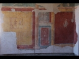 05856 ostia - regio iii - insula ix - casa delle pareti gialle (iii,ix,12) - raum 8 - nordwand - li - herakles und acheloos - re - tanzende maenade.jpg